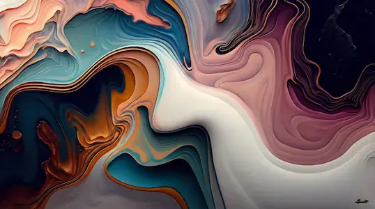 Kinship in Contrast - Abstract Fluid Art